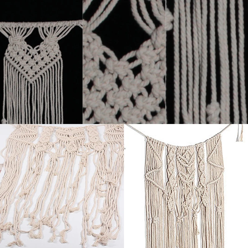 Wedding wall macrame curtains boho tapestry beige knitted cotton large tapestries wedding party wall hanging Christmas decor