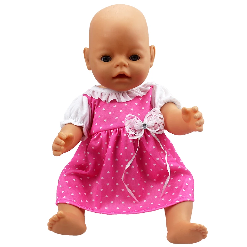 Born New Одежда для куклы-младенца подходит 18 дюймов 40-43 см кукла белая шапочка лента красного цвета платье костюм аксессуары для ребенка подарок - Цвет: Q-105