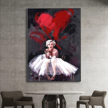 

Marilyn Monroe Abstract Portrait Oil Paintings on Canvas Wall Art Postesr and Print for Girl's Room Decor Wall Cuadros No Frame