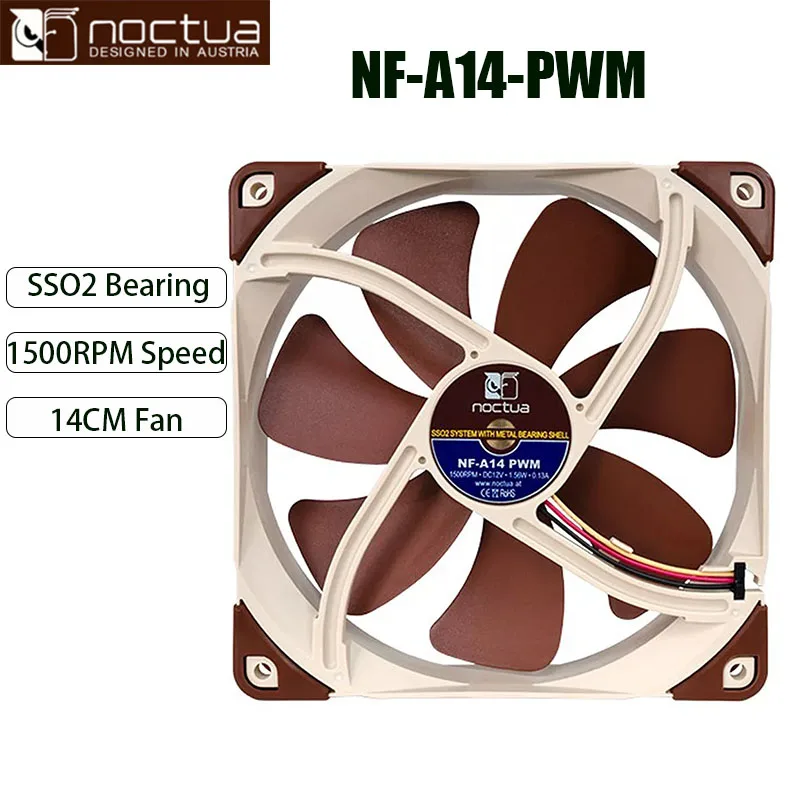 Noctua NF-A14 pwm 140ミリメートルコンピュータケースcpu冷却ファンサイレント14センチメートル3ピン/4pin pwm  cpuクーラー水冷ラジエーターファン
