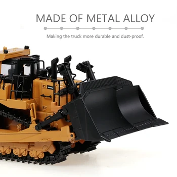 

HUINA 1700 Alloy 1:50 Die-Cast Heavy Bulldozer Toy Engineering Truck Static Model Caterpillar Wheel Bulldozer Educational Toys