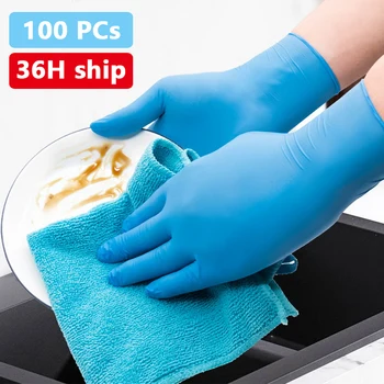 

100 PCS Disposable Gloves Latex Dishwashing Kitchen Work Rubber Garden Medical Gloves Universal
