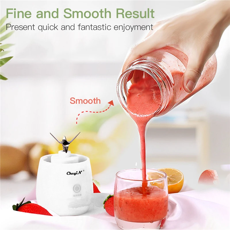 Lâmina de Aço Elétrico sem Fio Maker para Viagens Inoxidável Espremedor Frutas Vegetais Liquidificador Copo Suco Recarregável Smoothies Piquenique 4 High Quality Eletrodomésticos