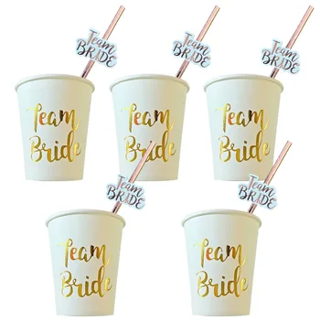 

Bachelorette Party Team Bride To Be Straw Decoration Wedding Party Team Bride Cup Hen Party Decoration Supplies