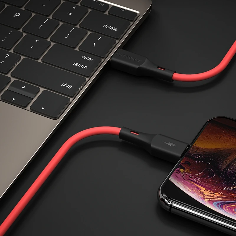Blitzwolf BW CL2 2.4A USB Type C к Lightning MFI Сертифицированный Дата зарядный кабель PD3.0 зарядное