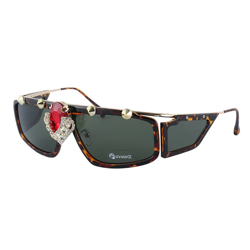 2020 Goggles Sunglasses Women Luxury Shades Pearl Glasses Frame Red Mirror Glasses Oversized UV400 Brand Glasses Female