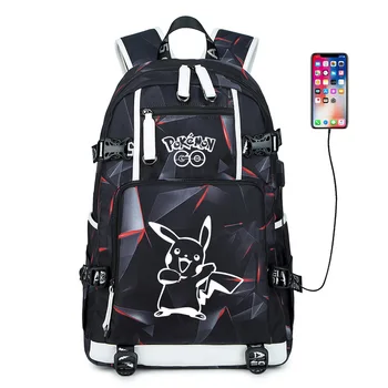 

Pocket Monster Charmander Men High Quality Backpack Pikachu Squirtle Cartoon Bags Travel Backpack Oxford School Student Bags