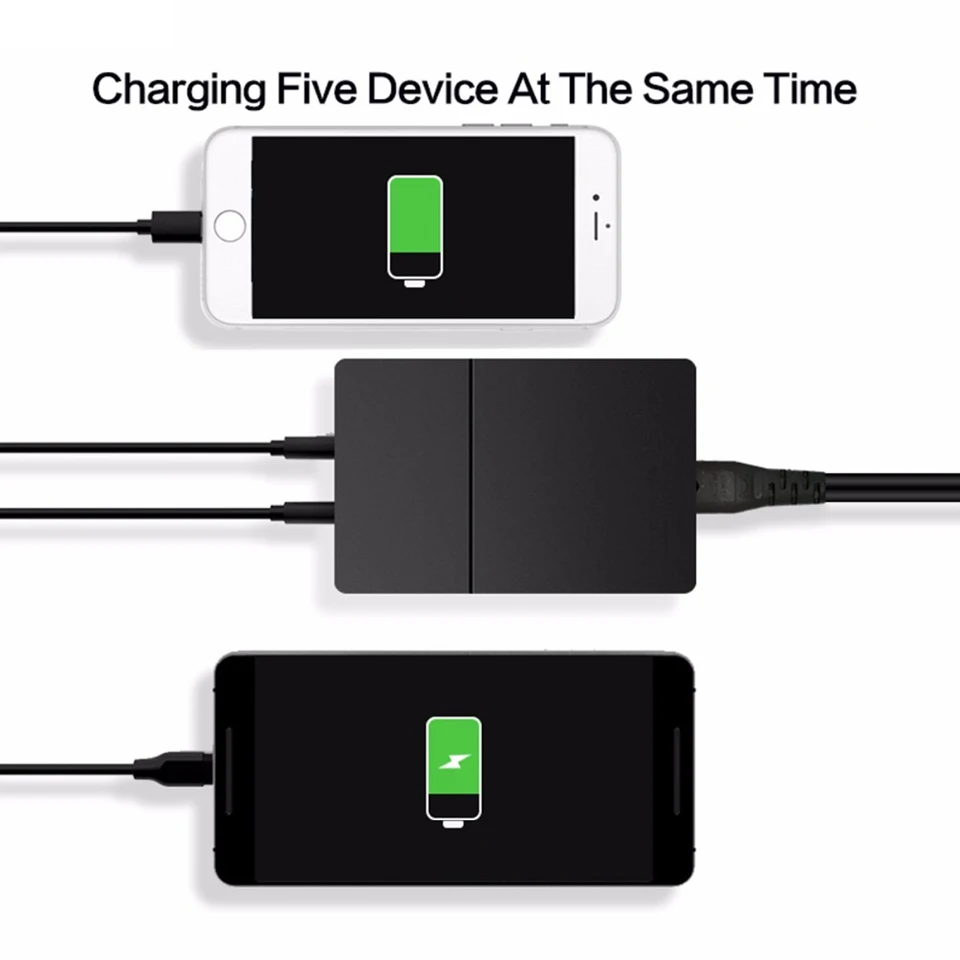 QGeeM USB Charger 5 Ports QC3.0 Type-C Quick