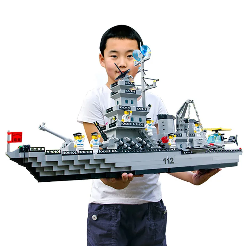 

More Models In 1 DIY Model Building Kit Battleship Robot Police Station Assembling Bricks Kids Education Toys Gifts legoings
