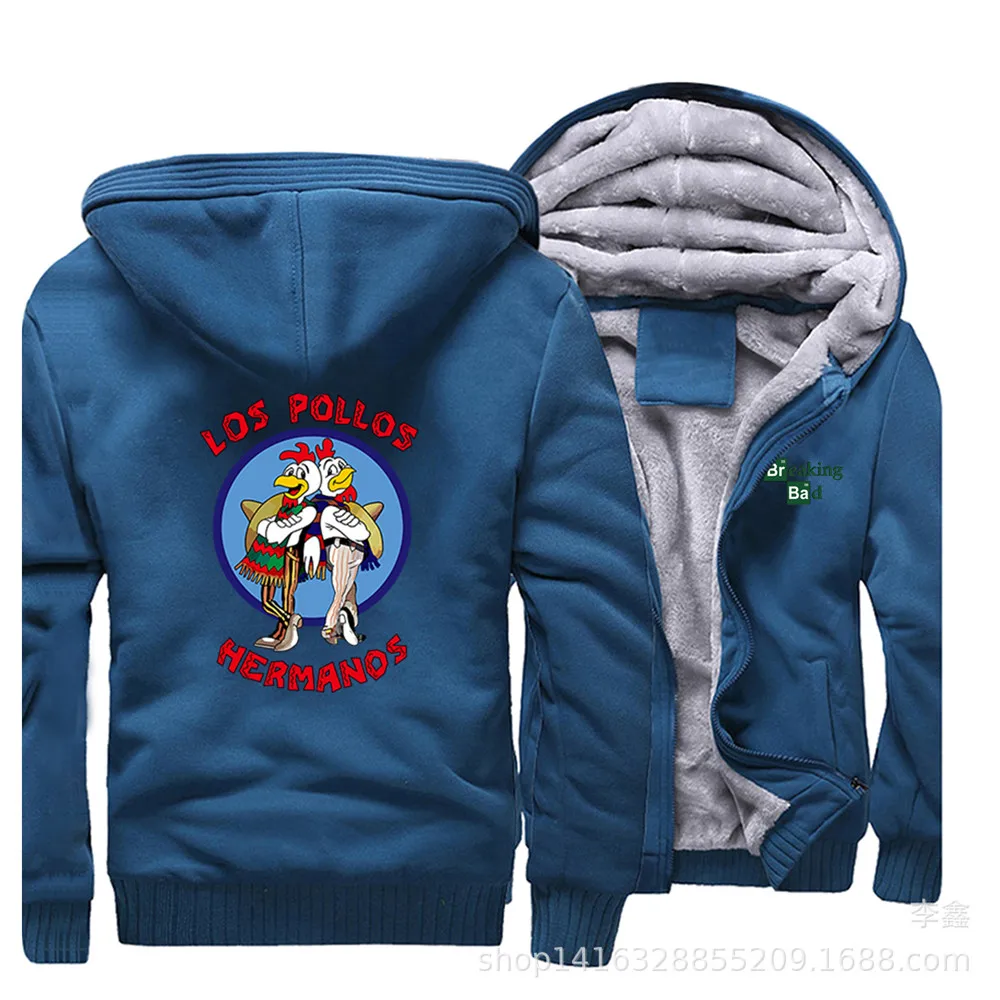 Популярная новинка LOS POLLOS Hermanos, Мужская утолщенная куртка с капюшоном на молнии, зимняя мужская повседневная толстовка, удобное теплое пальто