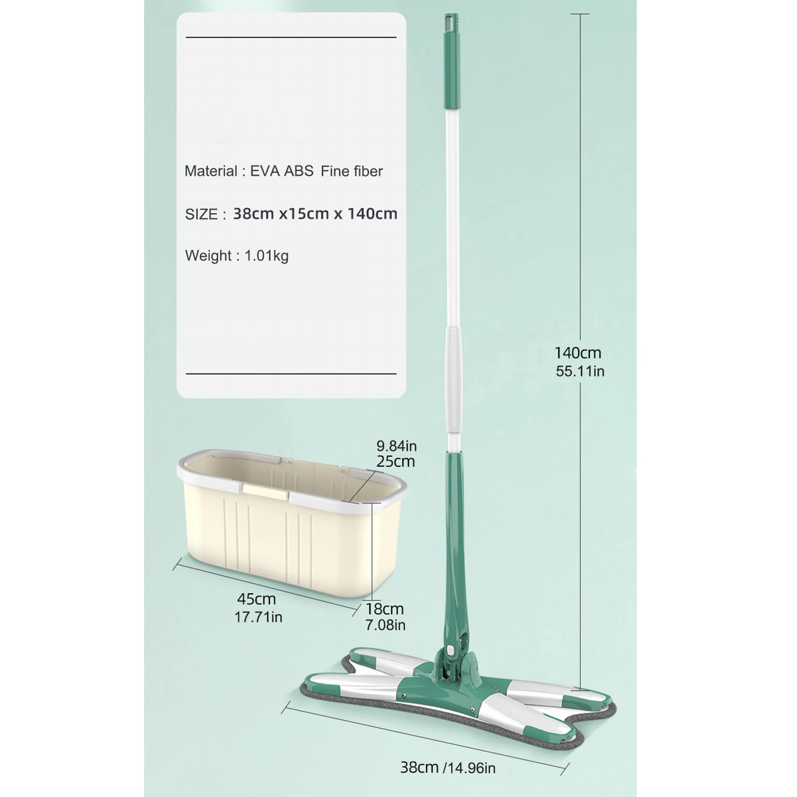 

Microfiber Microfiber Mop Flat Mop X-Type Floor Mop 38x15x140cm Dry/wet Hand-Free Wash With Pad Microfiber Pads Flat Mop