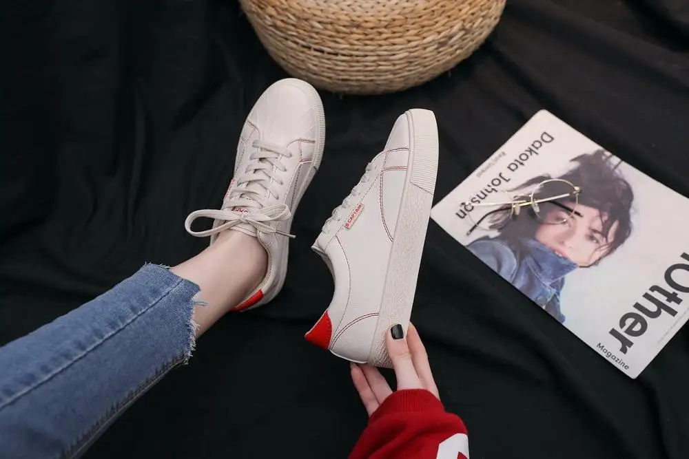 

Fashion Shoes Women's Vulcanize Shoes Spring New Casual Classic Solid Color PU Leather Shoes Women Casual White Shoes Sneakers