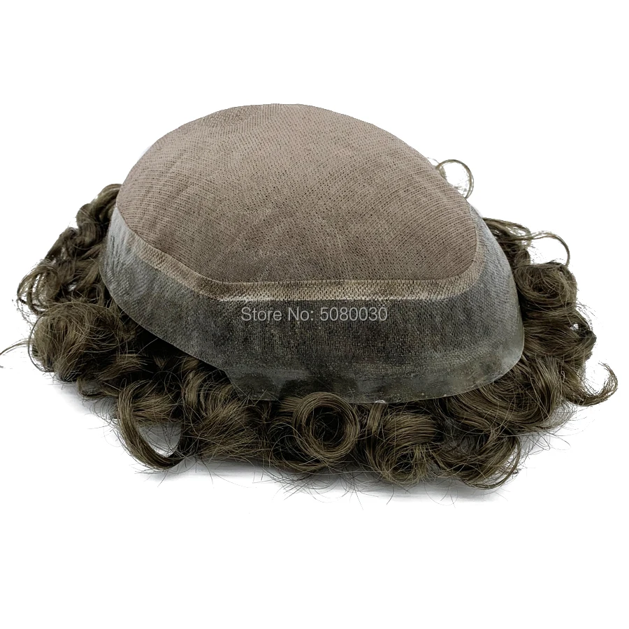 

Human hair mono lace around transparent pu base custom make any size and color