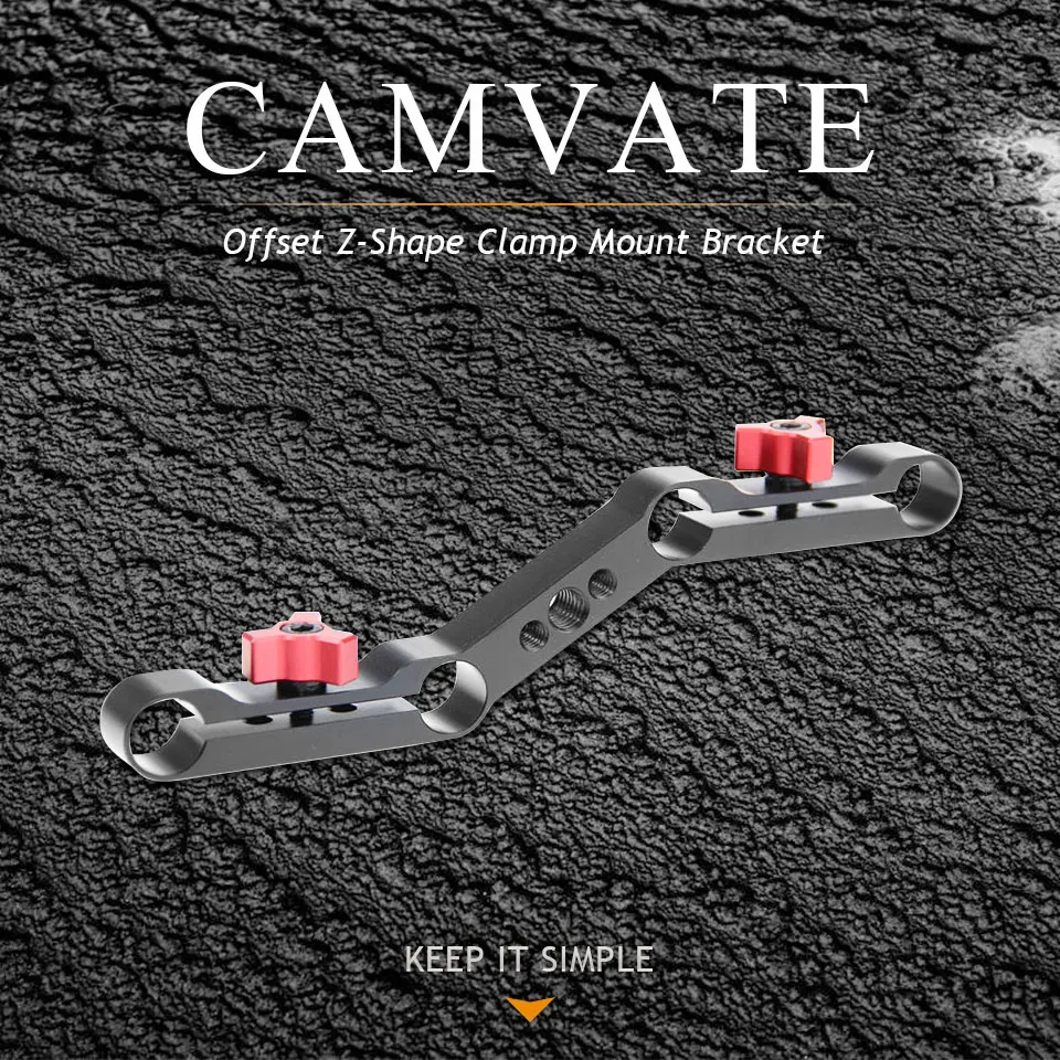 Offset Z-Shape Clamp Mount Bracket With 15mm Double-Rod Clamp For DSLR Camera Sh