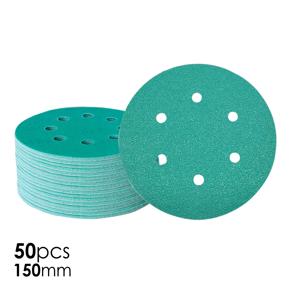 50pcs 150mm Professional Film Sanding Disc 6" Anti Clog Sandpaper Wet