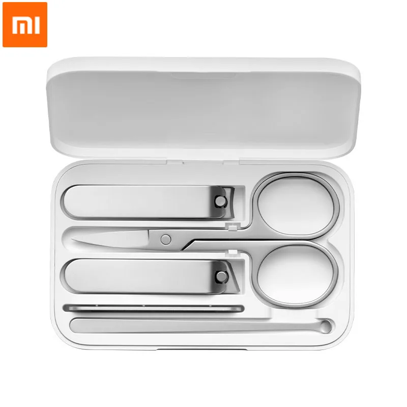 Xiaomi-cortauñas Mijia, juego de acero inoxidable, cortauñas para el cuidado de la pedicura, lima de uñas, herramientas profesionales de belleza, 5 uds.