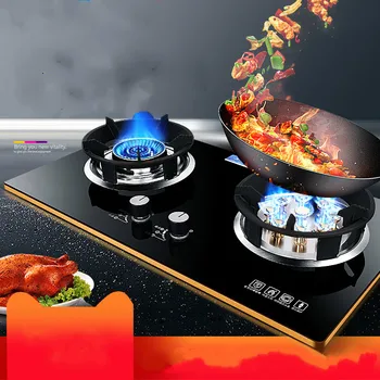 

Wholesale Gas Cooker Double Cooker Glass Natural Gas Nine-hole Fierce Fire Stove Gas Cooker Embedded Stainless Steel Stove