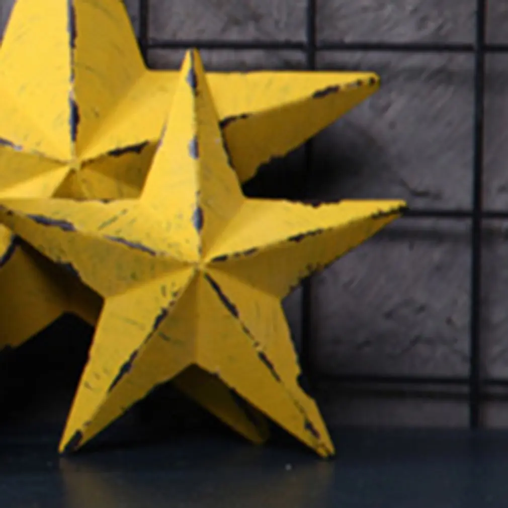Iron Five-Pointed Star Wall-mounted Wall Hanging Wall Stickers for Bar Coffee Home Crafts Hanging Ornaments Decoration