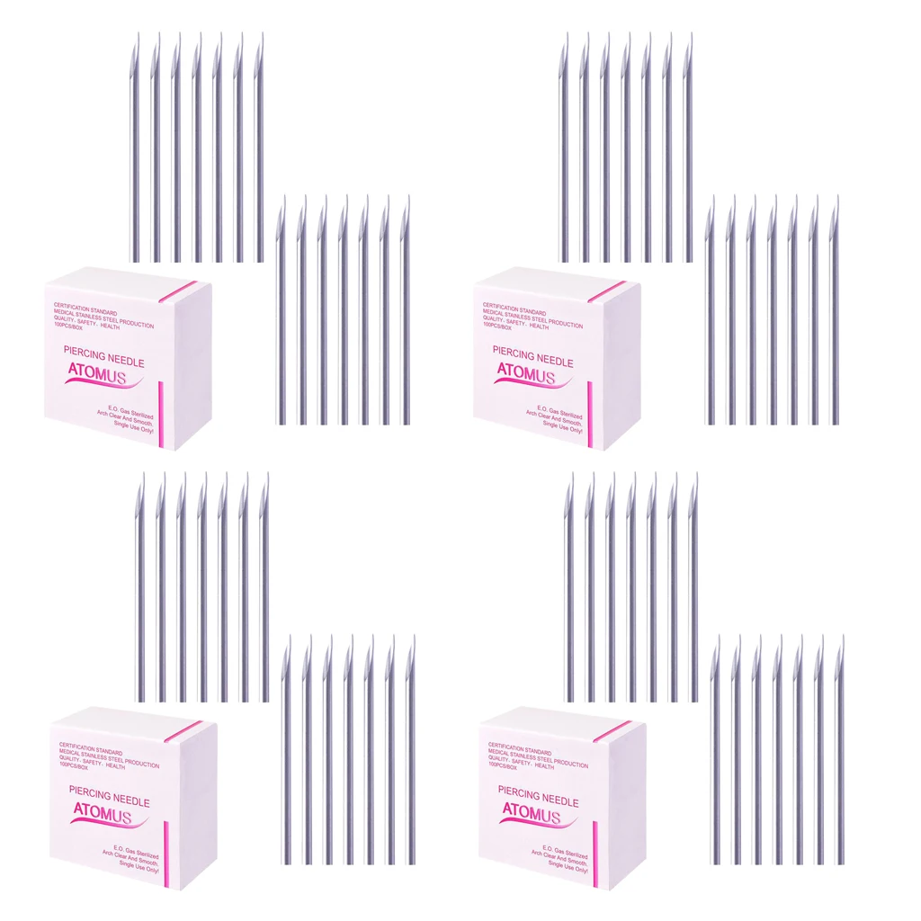 400 Pieces Piercing Needles Gauge (16G) Sterile Disposable for Lip Ear