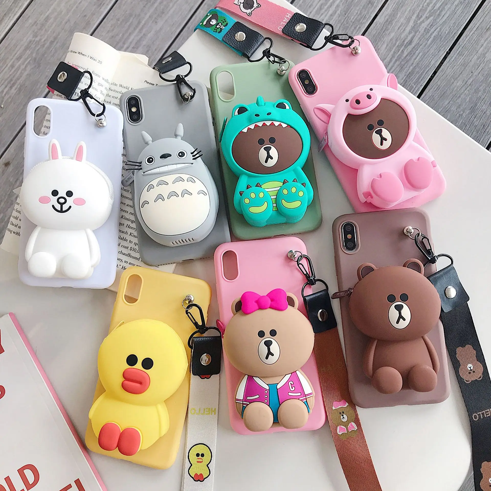 

Cute 3D Wallet Design Cat Case For Xiaomi Redmi Note 5 Pro 5A Prime Hongmi Note 4X 4 3 Animals Pig Soft TPU Cover
