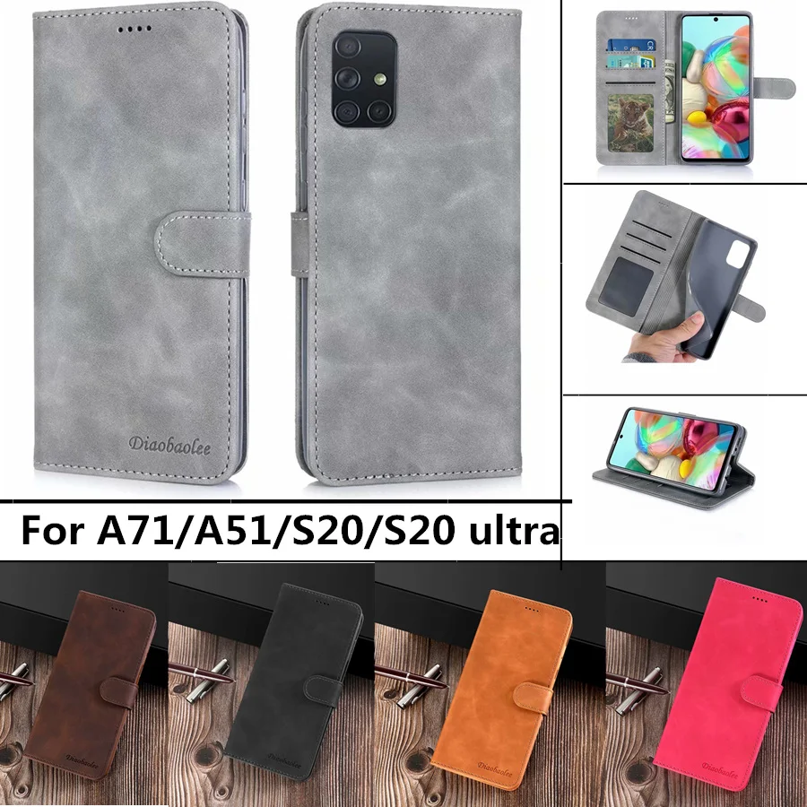 Роскошный кожаный чехол для Samsung Galaxy A51 A71 S20 ultra S10 S8 S9plus A70 A50 A20s A30s A7 A8 2018