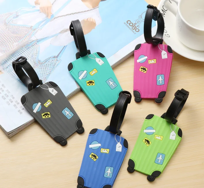 

HJKL Creative boarding pass Suitcase Cartoon Luggage Tags design ID Free Shipping Label Tag Address Holder travel Accessories