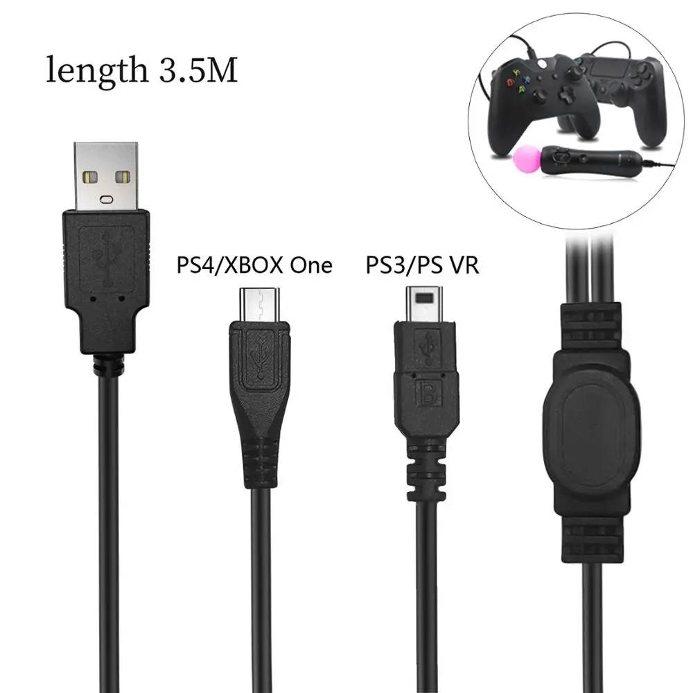 Rig mand Antage kerne 3,5 M 2 In 1 Hallo-Speed Micro USB 2,0 Ladekabel Sync Daten Kabel Für  PlayStation 4 Dual schock PS4 Controller/PS3/PS VR _ - AliExpress Mobile