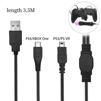 

3.5M 2 In1 Hi-Speed Micro USB 2.0 Charging Cable Sync Charge Data Cord For PlayStation 4 Dual Shock PS4 Controller/PS VR