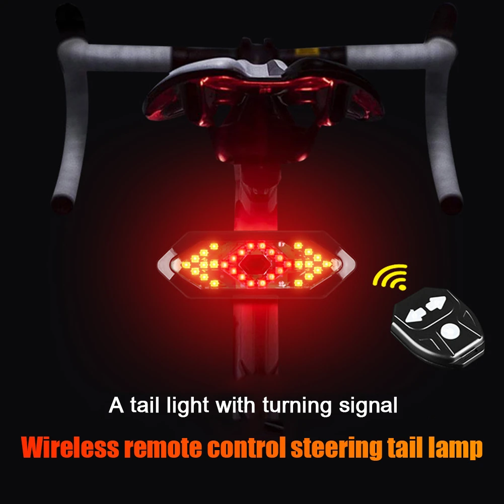 5 Modes Bike Tail Light Turn Signals Wireless Remote Control Mountain