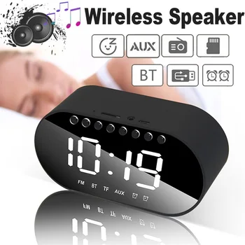 

LED Alarm Clock Home Digital Clock Support Dual Alarm Clock/FM Radio/ AUX-in/ TF Card/ Flash Drive Wireless Bluetooth Speakers