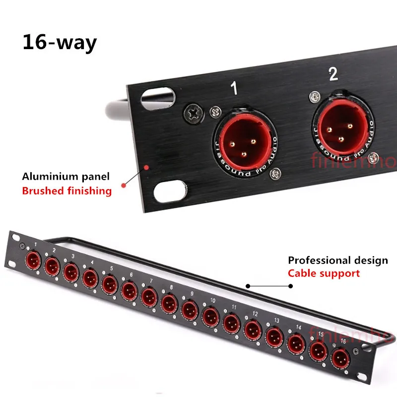 RackPatchPanel81216WayXLRMaleCanonConnnector1UFlightCase