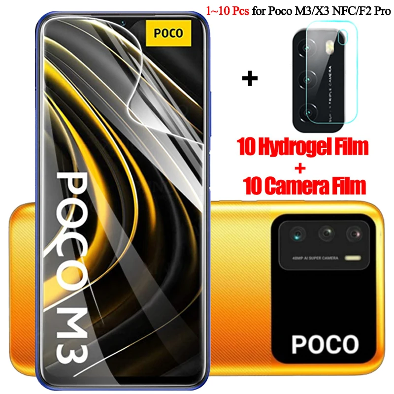 1~10 шт Гидрогелевая пленка для poco x3 nfc xiaomi m3 glass f2 pro mi мягкое стекло на поко м3 ми