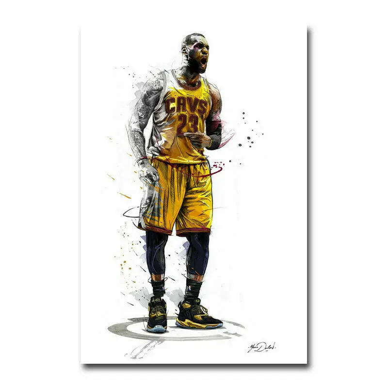 Lebron James баскетбольная шелковая ткань яркая декоративная наклейка|Рисование и
