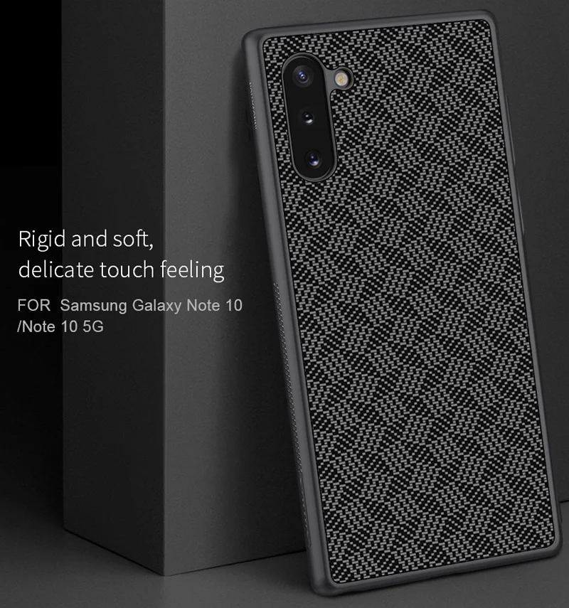 Nillkin Синтетический Чехол из углеродного волокна для samsung Galaxy Note 10 Plus текстурированный нейлоновый защитный чехол