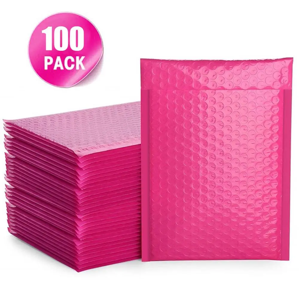 1/10/100Pcs Waterproof Bubble Mailers Padded Envelopes Lined Poly Mailer Self Seal Hot Pink express Packing bag #706 | Дом и сад