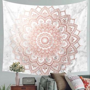 

Pink Mandala Tapestry Wall Hanging Gray Marble Psychedelic Wall Tapestry Mandala Wall Cloth Tapestries Wall Carpet Beach Towel