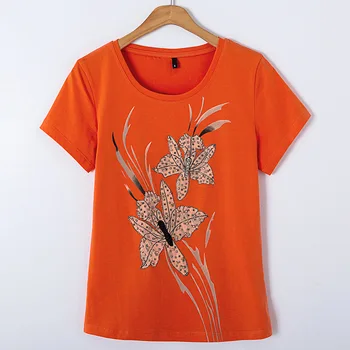 

Neck Short Sleeve Summer Floral mama bear T Shirt Casual Female Tee Ladies White