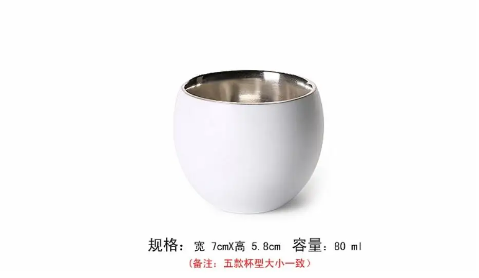 999 sterling silver ceramic teacup silver cup kungfu tea set single cup set silver master cup brother kiln cup