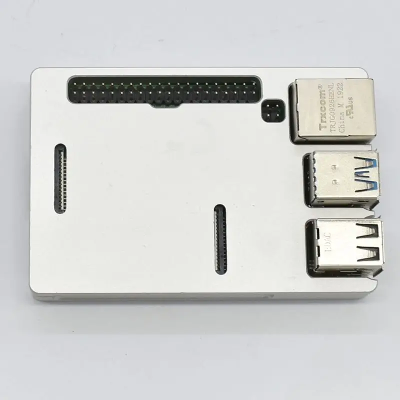 1 комплект из алюминиевого сплава с ЧПУ, ультра-тонкий металлический защитный чехол, серебристый корпус для Raspberry Pi 4 Модель B E65A