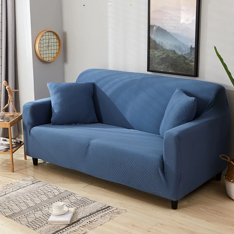 Navy blue Бархатные чехлы для диванов для гостиной, одноцветные секционные чехлы для диванов, эластичные чехлы для диванов, домашний декор, чехлы для диванов, высокое качество - Цвет: Navy blue