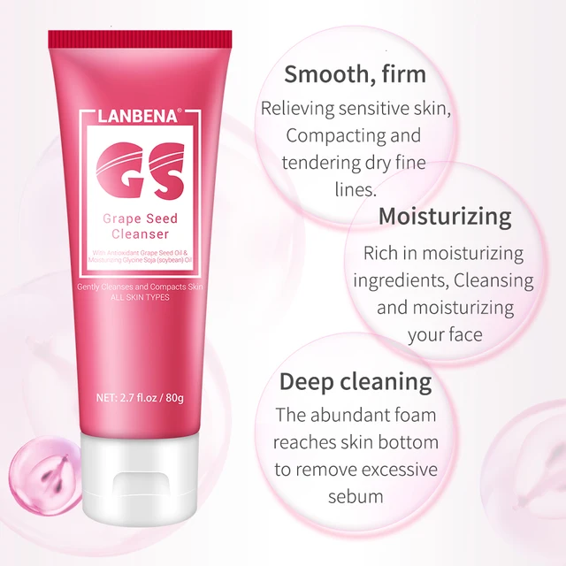 LANBENA Vitamin E Face Cleanser Foam  Moisturizing Deep Cleasing Oil Skin Smooth Face Wash Nourishing Facial Cleansing Skin Care
