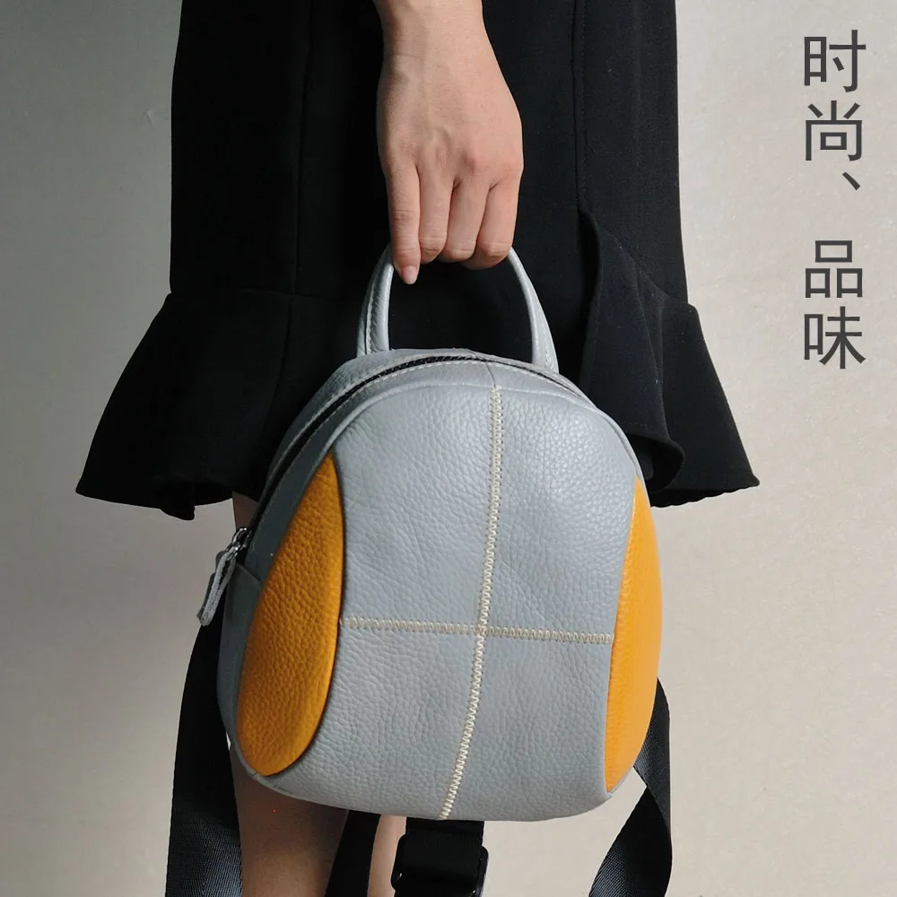 Модный женский мини-кожаный рюкзак, хит цветов, дизайнерский рюкзак через плечо для школьницы, длинный кожаный рюкзак