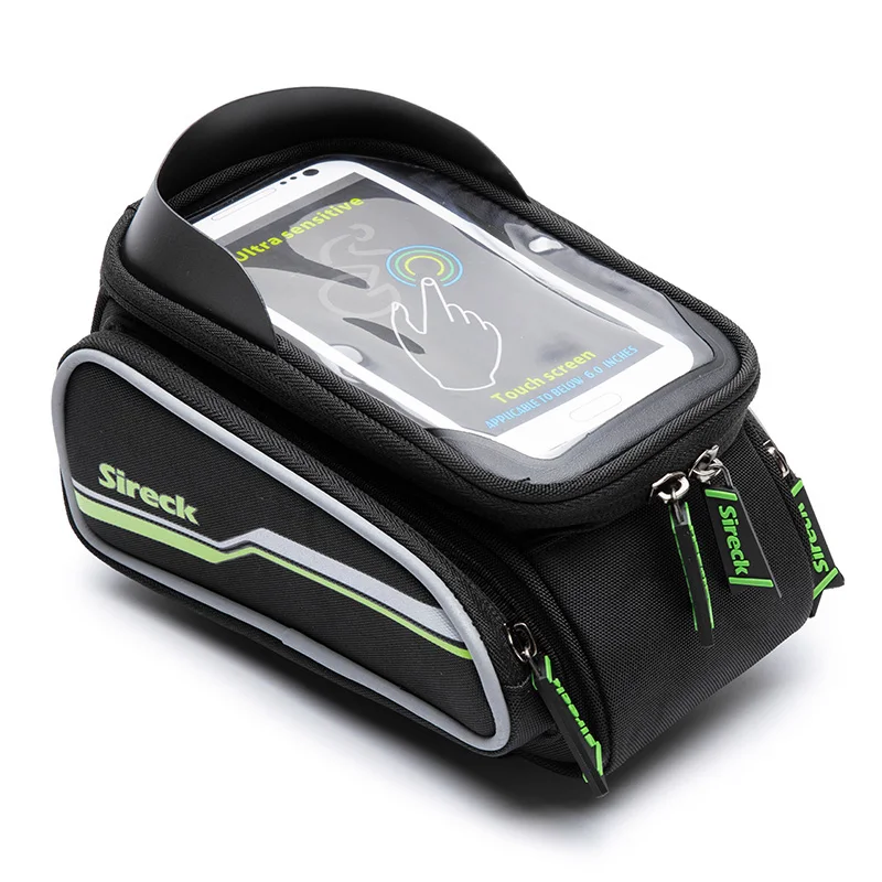 Sireck 4,7 ''-6,5'' дюймовый сенсорный экран для телефона чехол для горного велосипеда Водонепроницаемый Mtb Передняя Сумка велосипедная верхняя труба сумка для велоспорта - Цвет: Green(nonwaterproof)