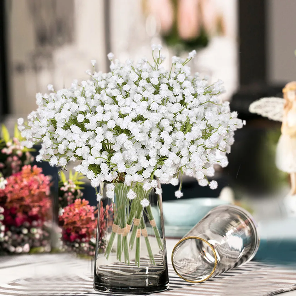

Romantic Provence Decor Artificial Gypsop hila Flower Fake Silk Wedding Party Bouquet Home Decor Simulation Artificial Flowers