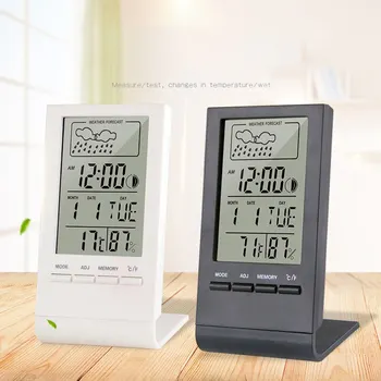 

Indoor Outdoor Thermometer Hygrometer Multifunction Weather Station Automatic Electronic Temperature Humidity Monitor Clock