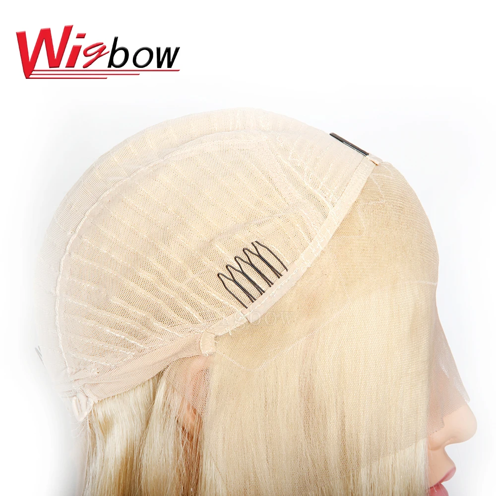 Wigbow OneCut волосы 613 короткий Боб кружевные передние человеческие волосы парик с ребенком отбеленные узлы предварительно сорванные волосы remy прямые парики