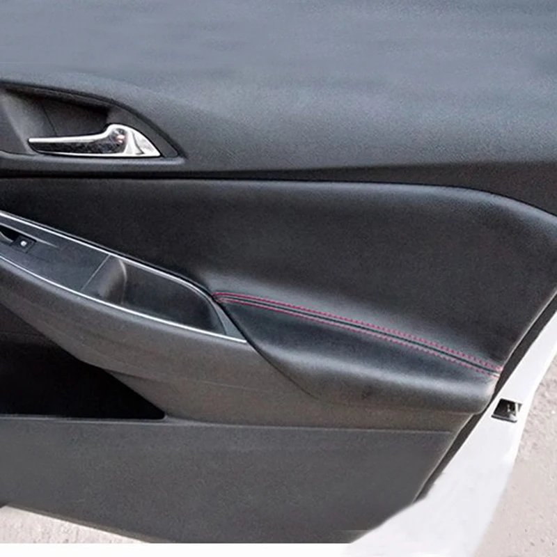 2 шт из черной микрофибры кожа передняя дверь автомобиля панель подлокотника крышка защитные коврики для Chevrolet Cruze