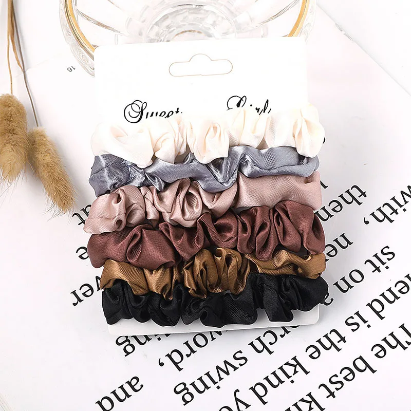 6/5 Pcs/set Woman Scrunchies Sets Velvet Hair Ties Girls Ponytail Holders Rubber Band Dot Leopard Hairband Hair Accessories Gift