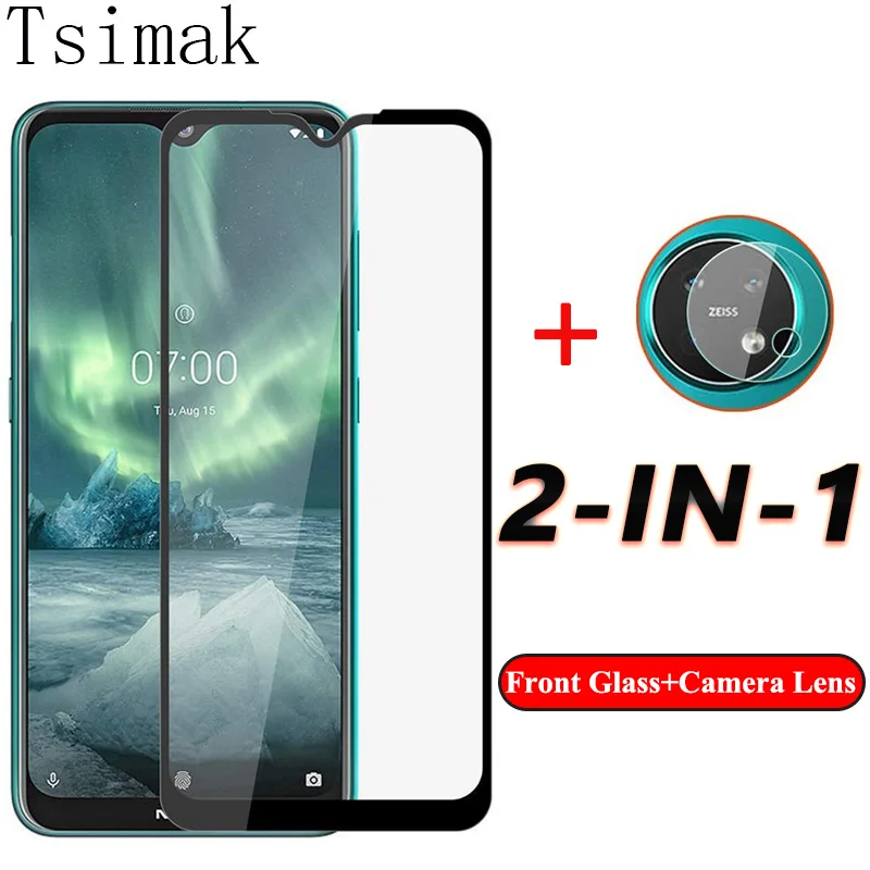 Мягкая задняя крышка объектива камеры 2 в 1 закаленное стекло для Nokia 7 6 дюйма