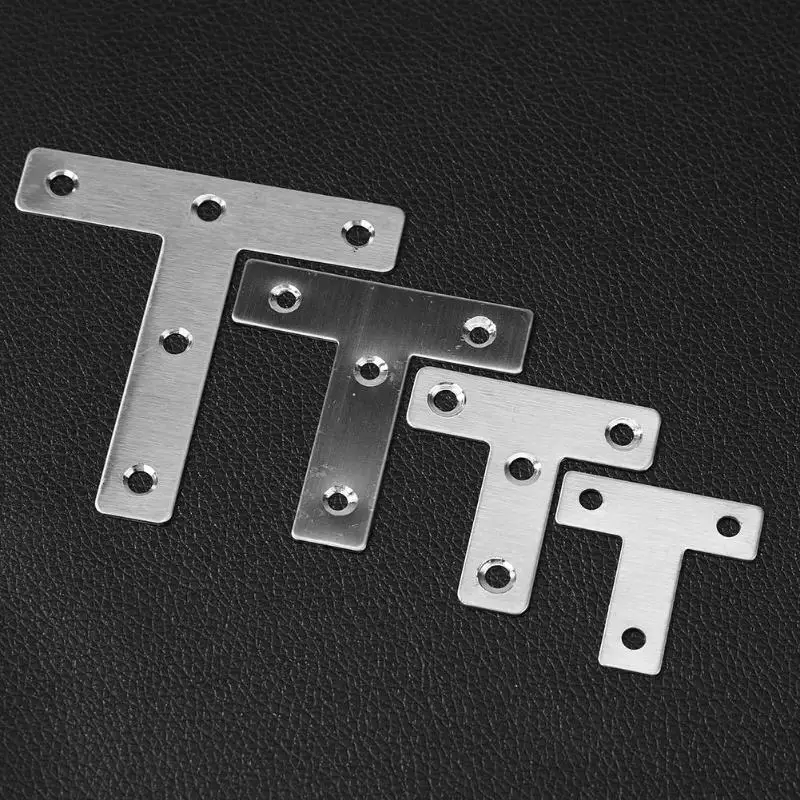 4 шт./компл. T-shape форме, благодаря чему создается ощущение невесомости с углом коды толстые Нержавеющая сталь угол Соединительный паз металлической фурнитурой угловой крепеж соединительный элемент Ха